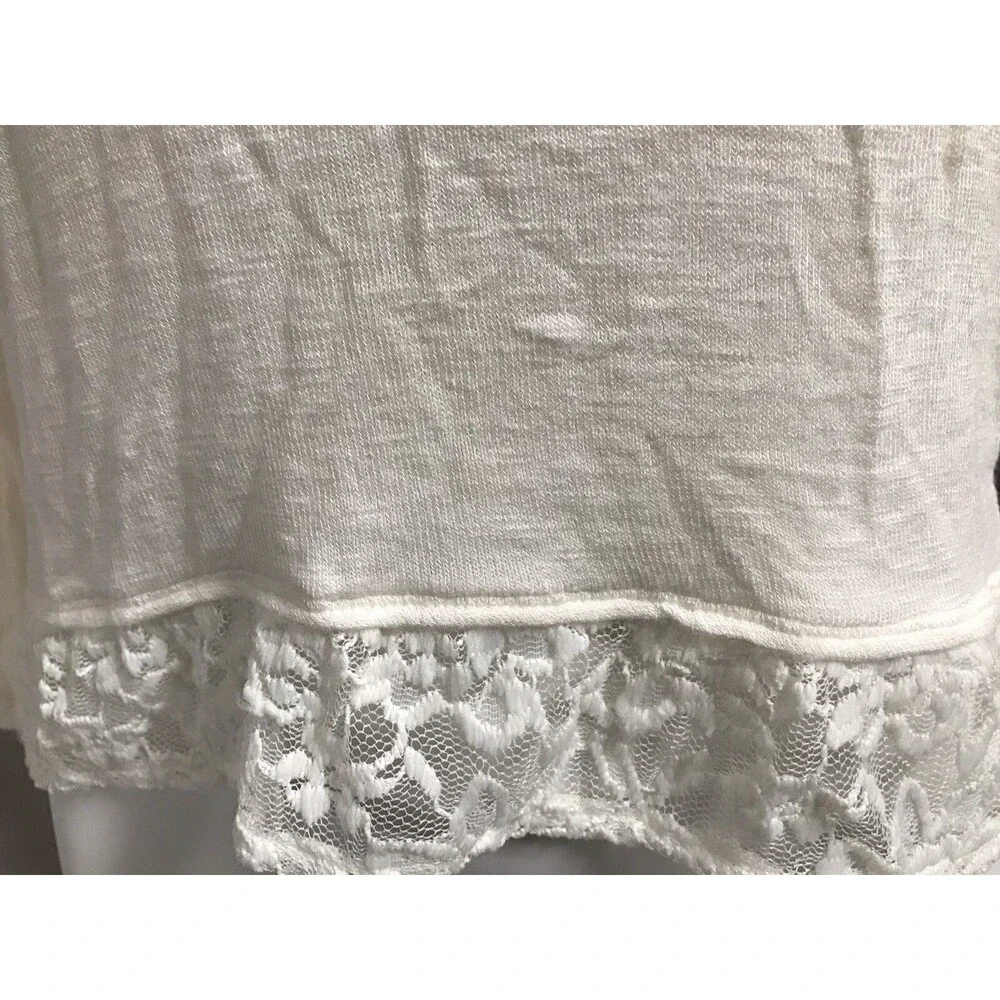 Lace Trim Ivory Cream Colored Sweater By Justice Girls Size 10 New